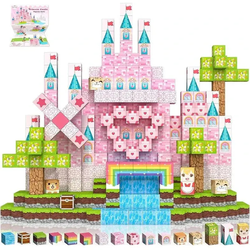 Magnetic Building Blocks Princess Castle Set - STEM Educational Toy for Creative Play and Imagination