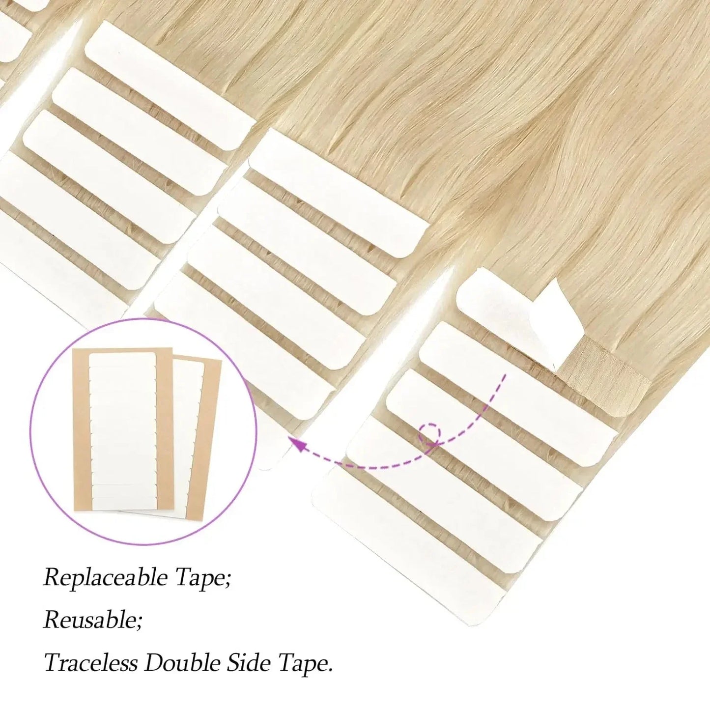 Brazilian Remy 100% Human Hair Tape In Hair Extensions Blonde #613 Straight PU Seamless Skin Weft Tape In 16-26 Inch 20P/40P/60P