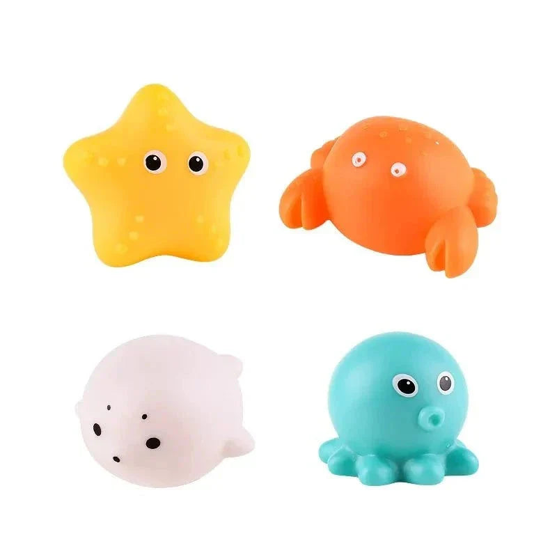 Floating Light-Up Animal Bath Pool Toys for Kids Age 3-5 - Set of 9 Fun Bath Time Accessories