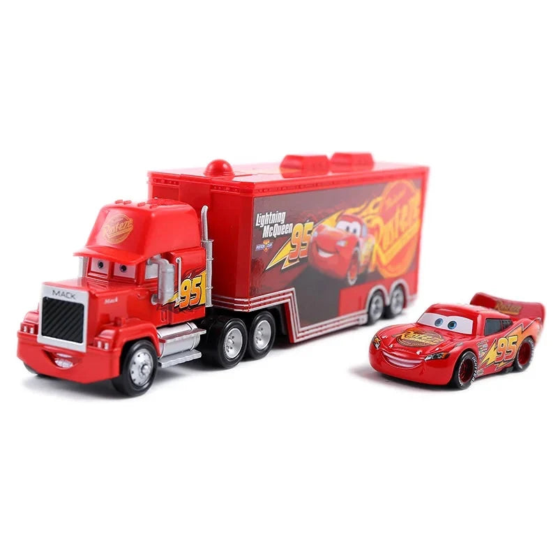 Disney Pixar Cars 3 Lightning McQueen, Jackson Storm, Cruz Ramirez, Hudson Mack Truck & Chick Hicks Toy Set