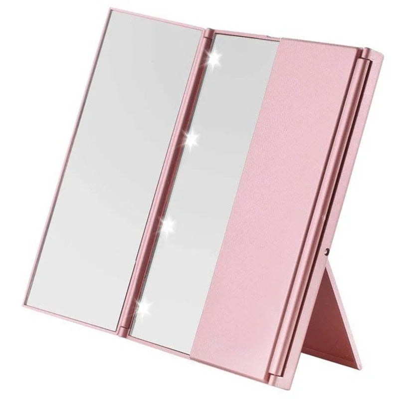 Compact Makeup Mirror – Portable LED Folding Vanity Mirror for Travel ✅