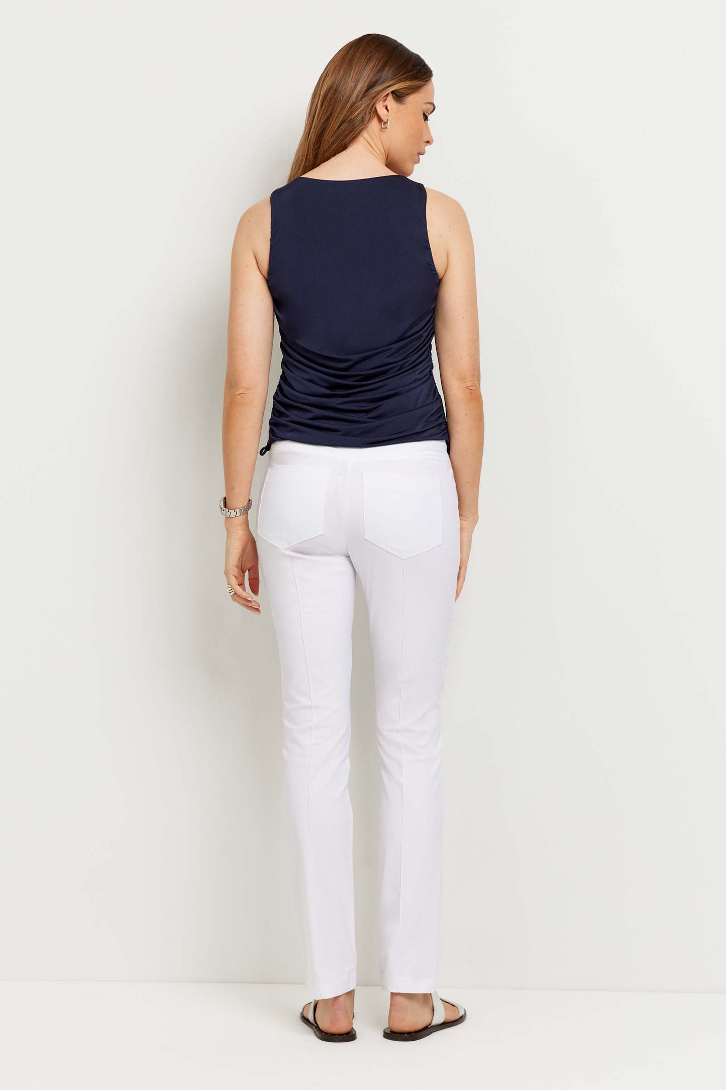 Alix Ruched Sleeveless Super Jersey Top