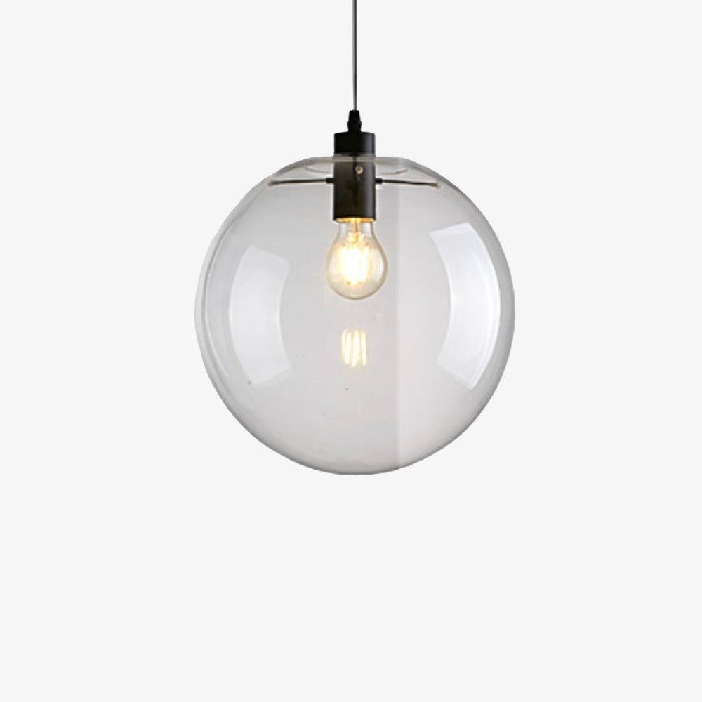 Clear Glass Globe Pendant Lights With LED Light