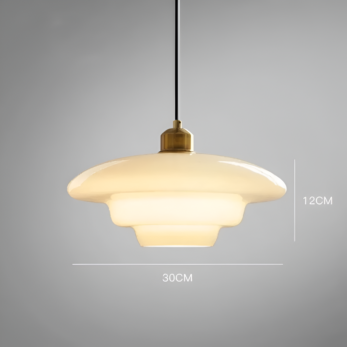 Art Deco Layered Glass Pendant Light With Tiered Shade