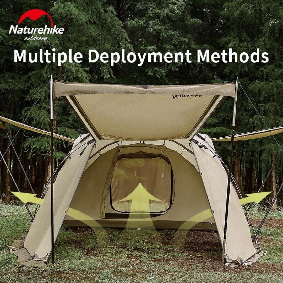 Naturehike UPF50+ Aries Beta Tunnel Tent For 4-6 Man - Khaki