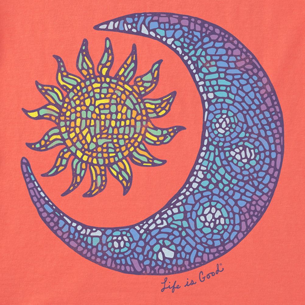 Women's Mosaic Sun Moon Short Sleeve Vee - 129276