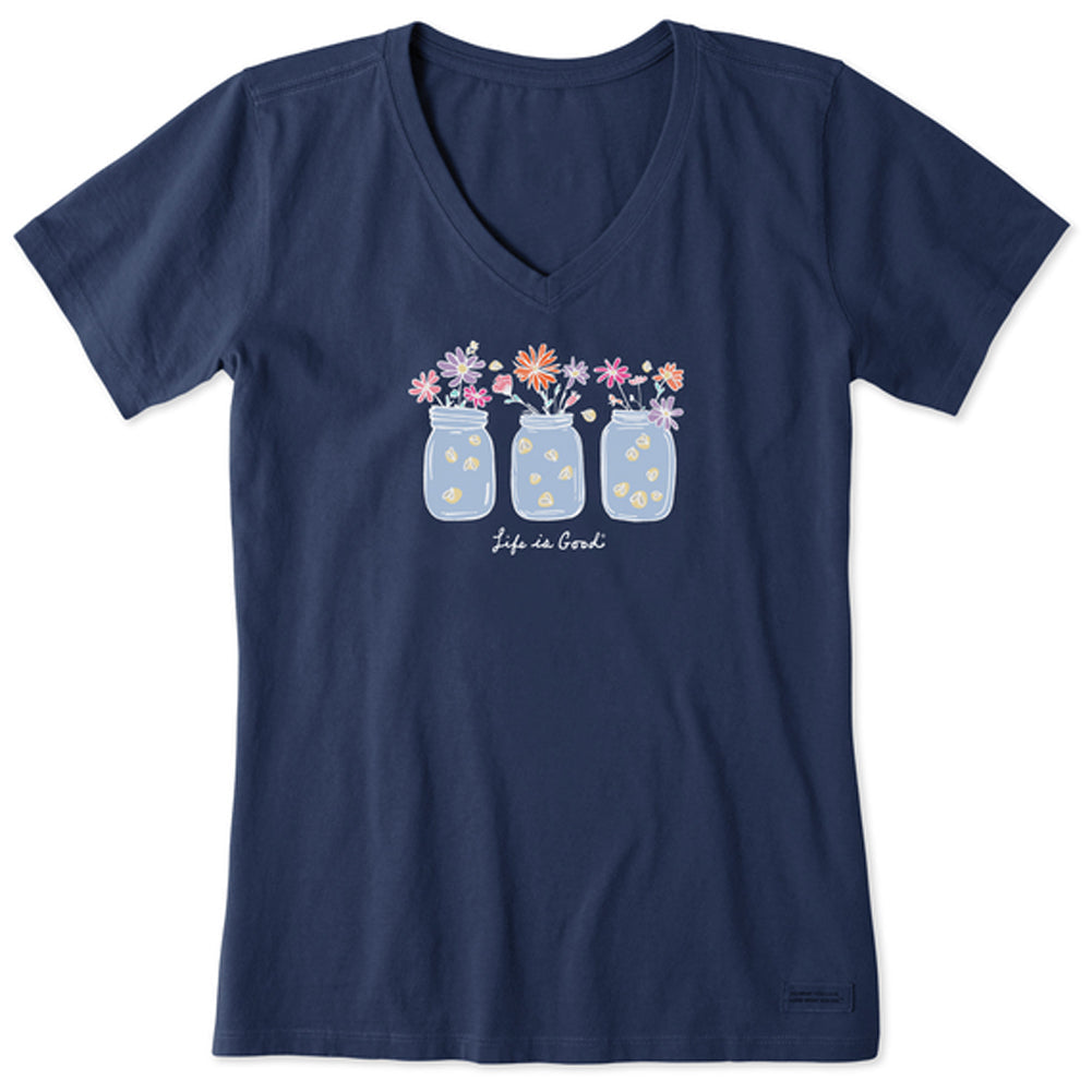 Women's Shine on Daisy Jars Short Sleeve Vee - 129290
