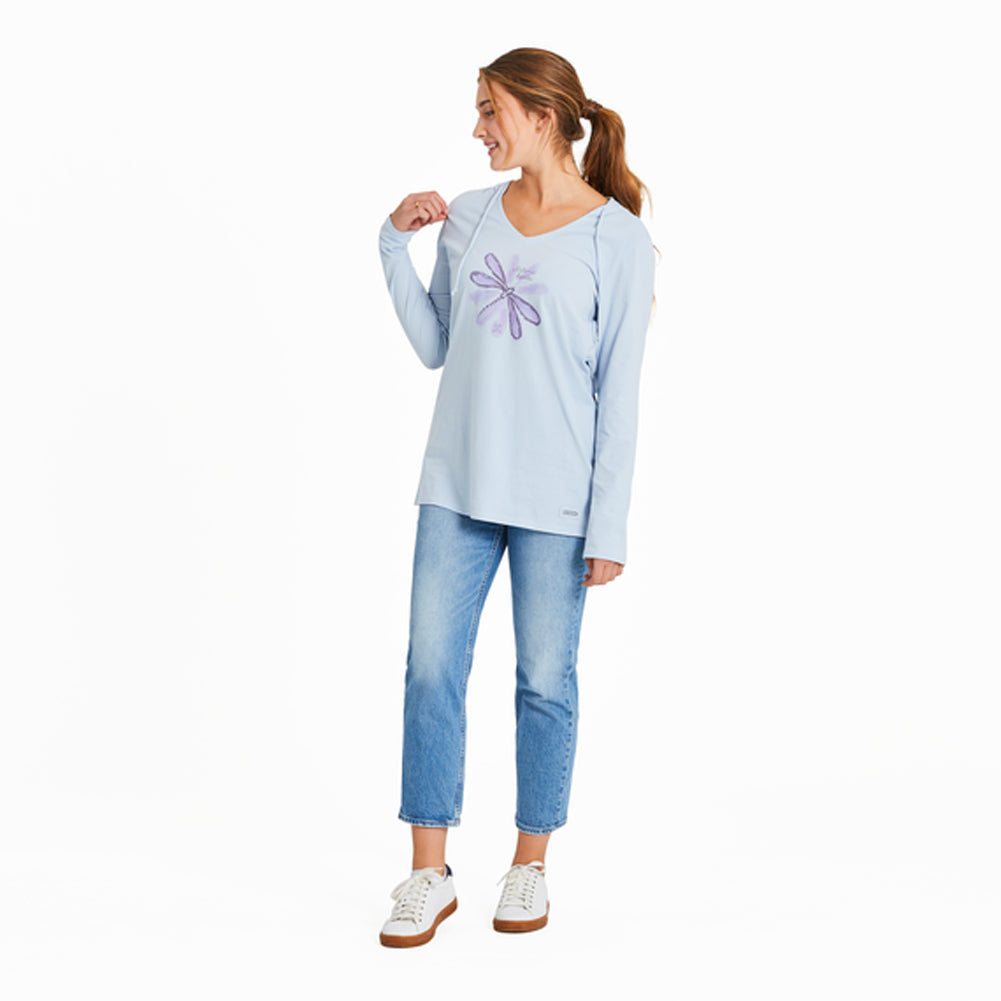 Nature Heals Dragonfly L/S Crusher-LITE Hooded Tee - Glacier Blue - 129302