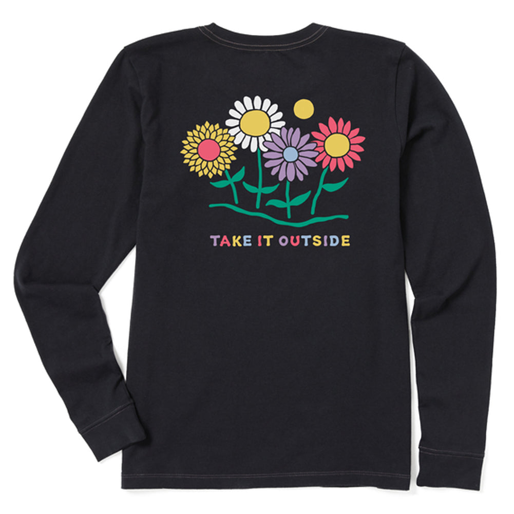 Women's Take It Outside Daisies Long Sleeve Crusher Tee - 129173