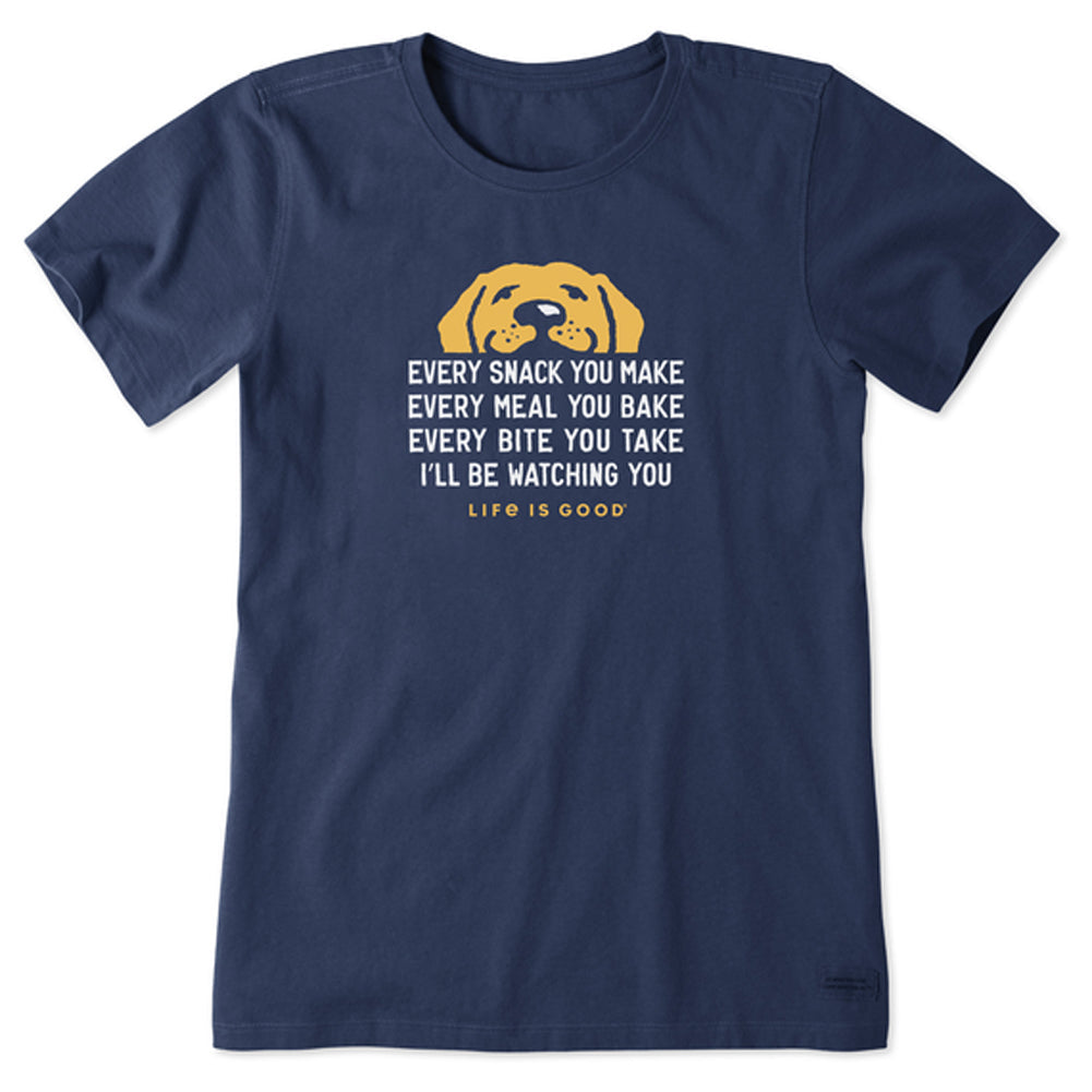 Women's I'll Be Watching You Yellow Lab Short Sleeve Tee - 129247
