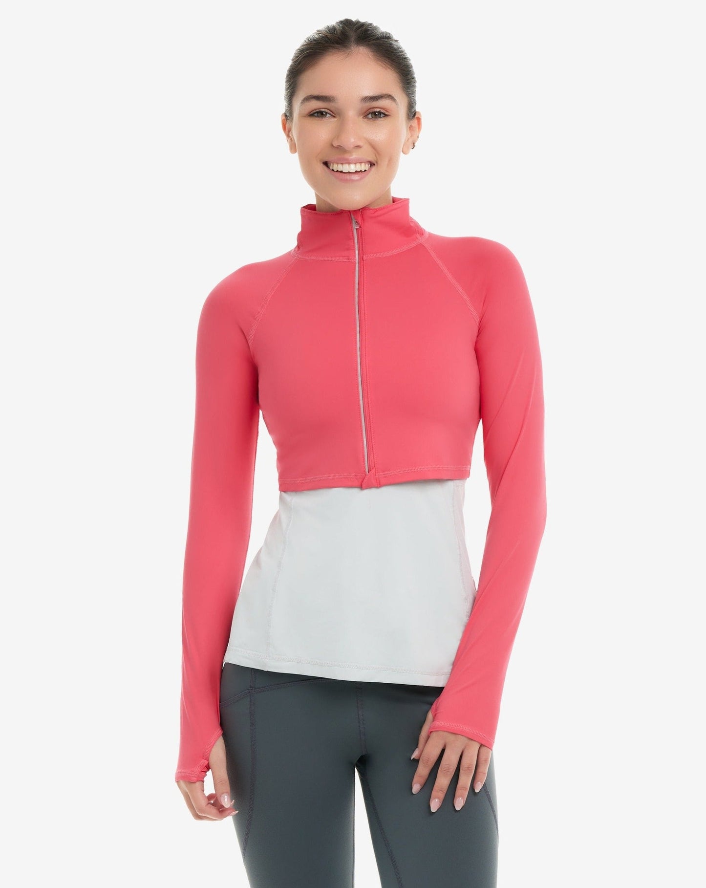 WOMEN'S FULL ZIP CROP TOP (4010)