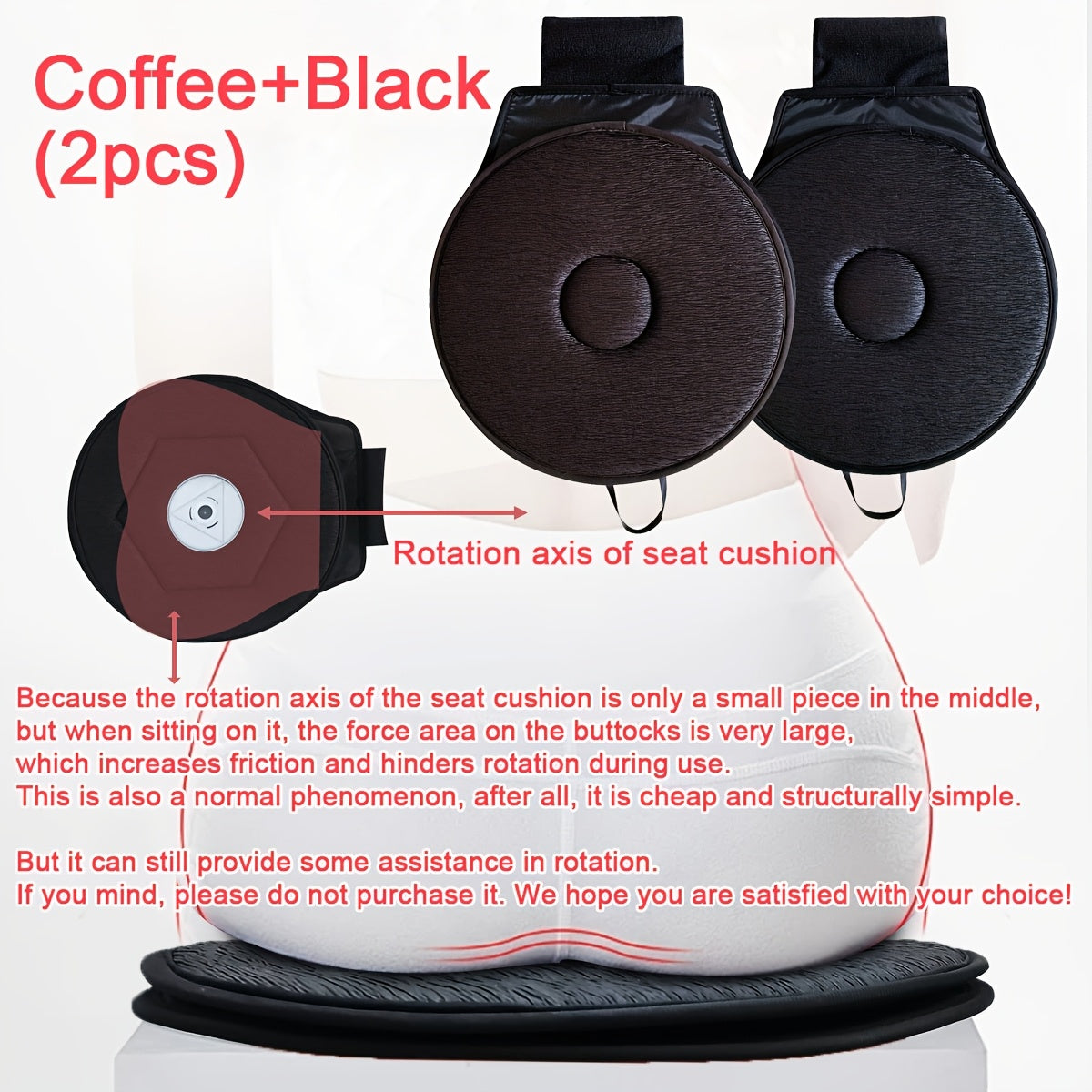 Rotating Car Seat Cushion, 360° Swivel Chair Pad – TJR5X2M