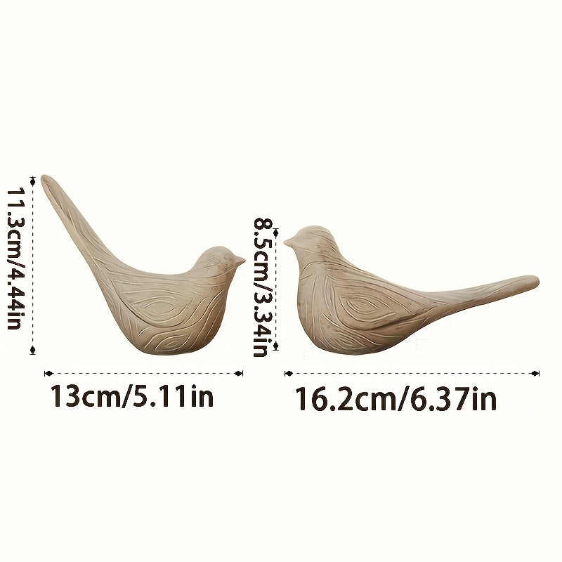 2pcs Set Rustic Resin Birds - YUV8
