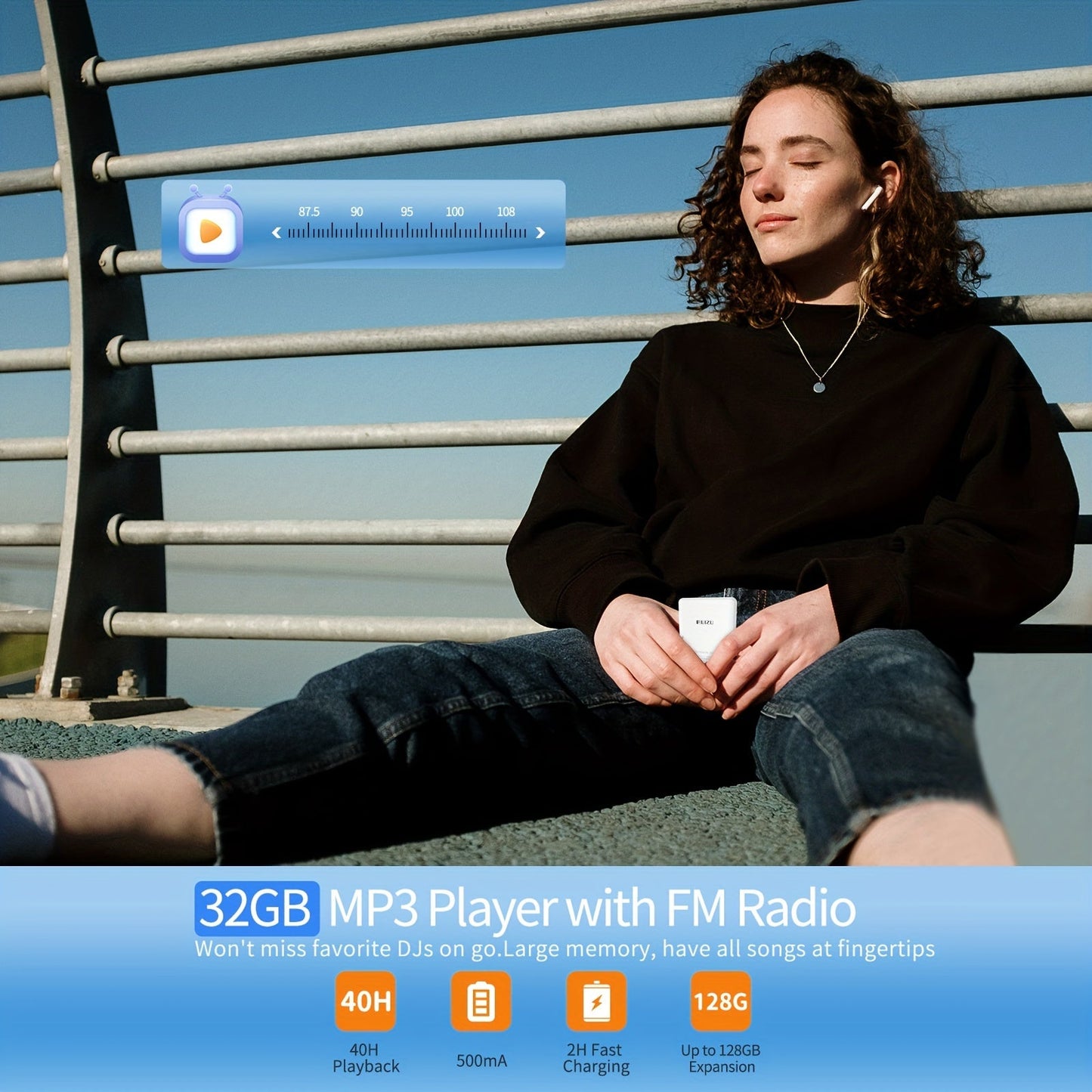 32GB MP3 Player with Wireless HiFi Sound & Touchscreen TJR2Q9V
