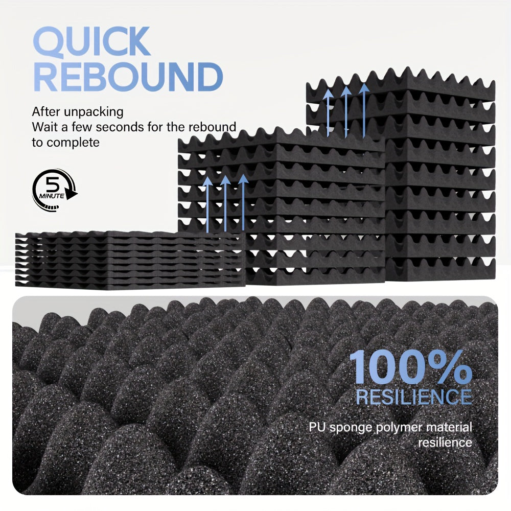 12-Pack Acoustic Foam Panels for Soundproofing - TJR3Y4K