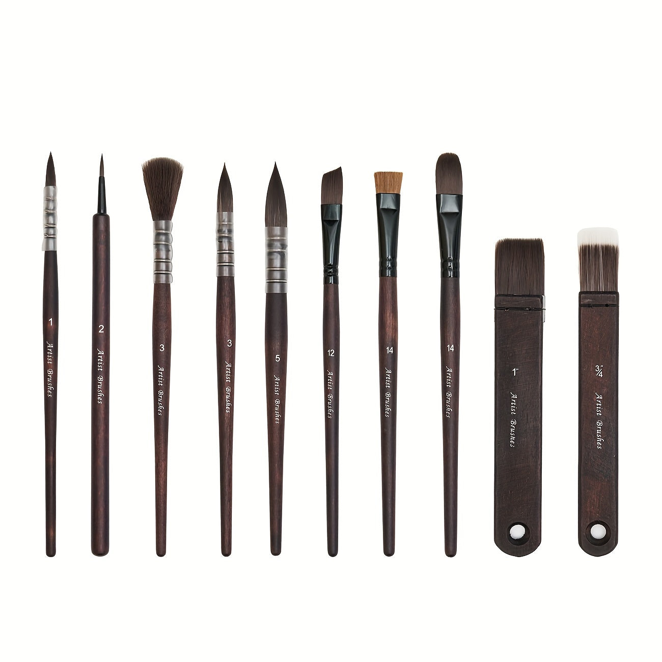 10pcs Professional Synthetic Paint Brush Set for Acrylics - EI2U