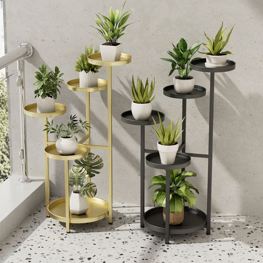 5-Tier Iron Plant Stand with Round Trays - DUI0