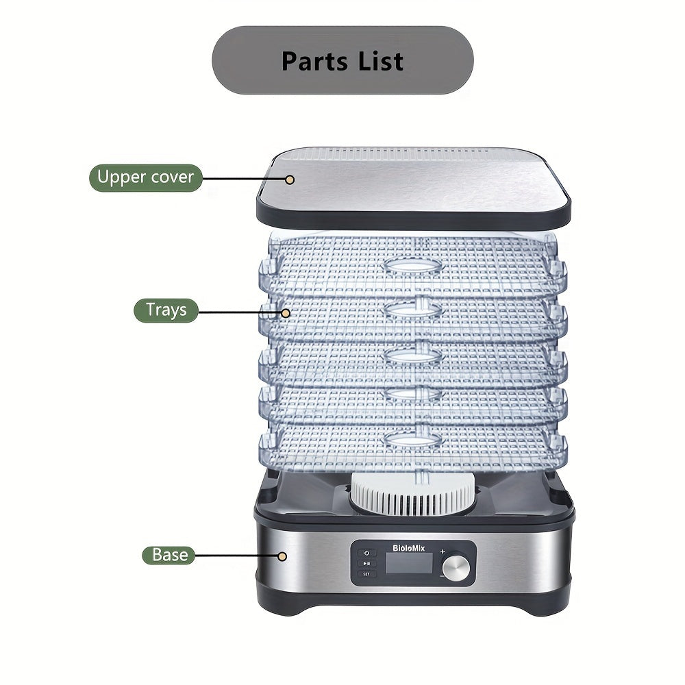 BioloMix 5Tray Food Dehydrator with LED Display-C32Z