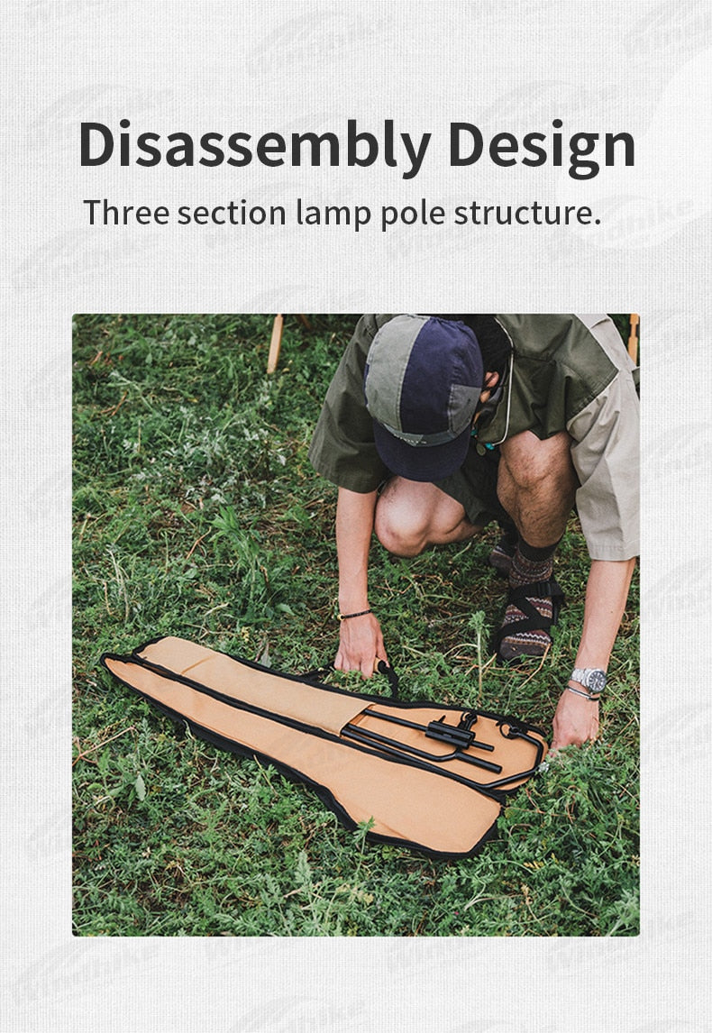Naturehike Single Leg Iron Lamp Holder Portable Outdoor Hiking Camping Lamp Post Support Hanger Multi Purpose Storage Hook Easy To Carry Nature Hike