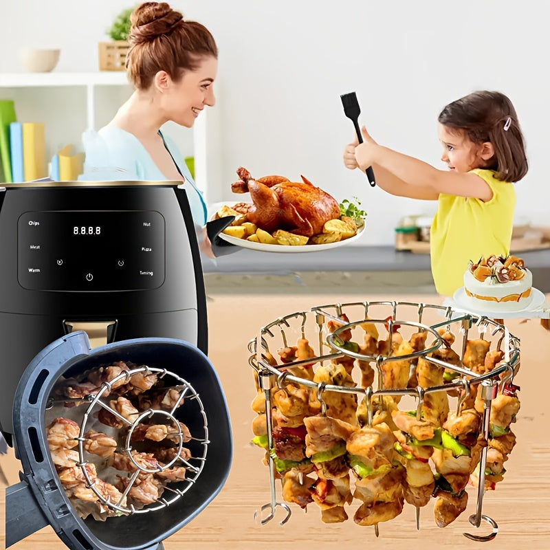 Stainless Steel Vertical Grill Rack, Air Fryer Skewer Holder – TJR8J4L