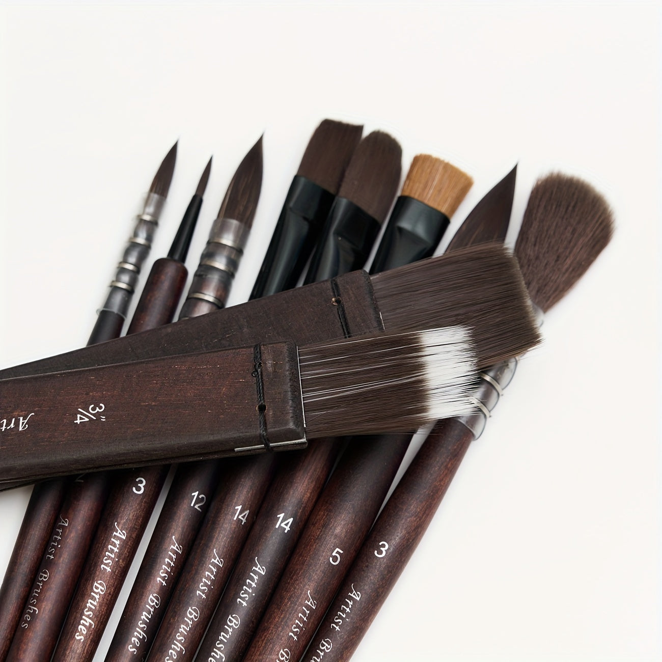 10pcs Professional Synthetic Paint Brush Set for Acrylics - EI2U