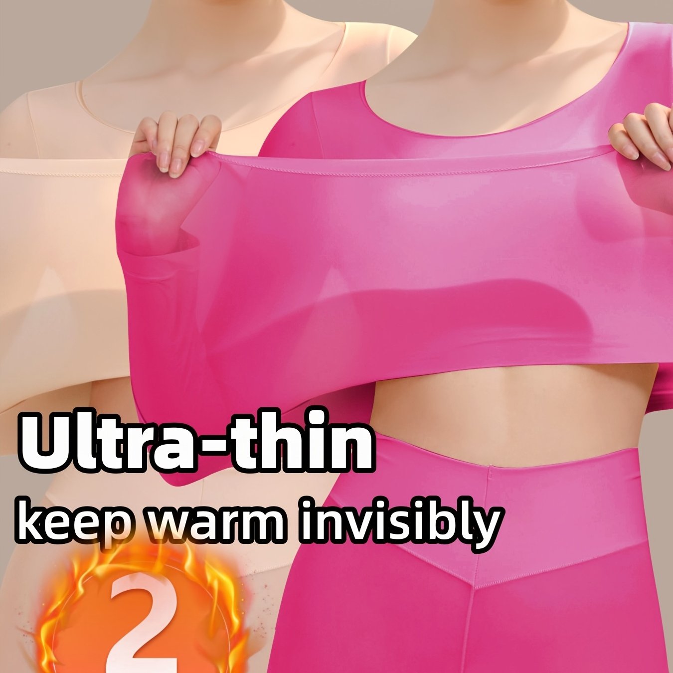 2-Pack Ultra-Thin Thermal Base Layer Tops TJR5M8P
