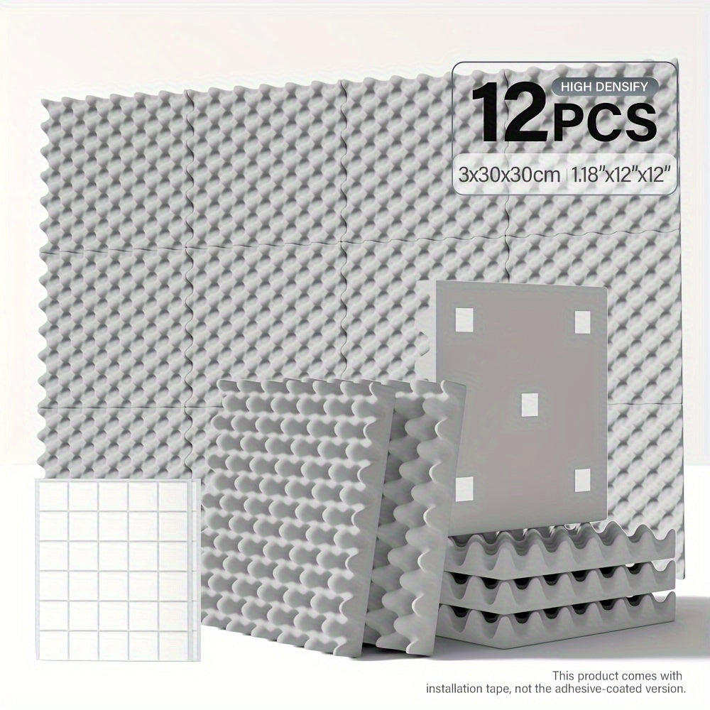 12-Pack Acoustic Foam Panels for Soundproofing - TJR3Y4K