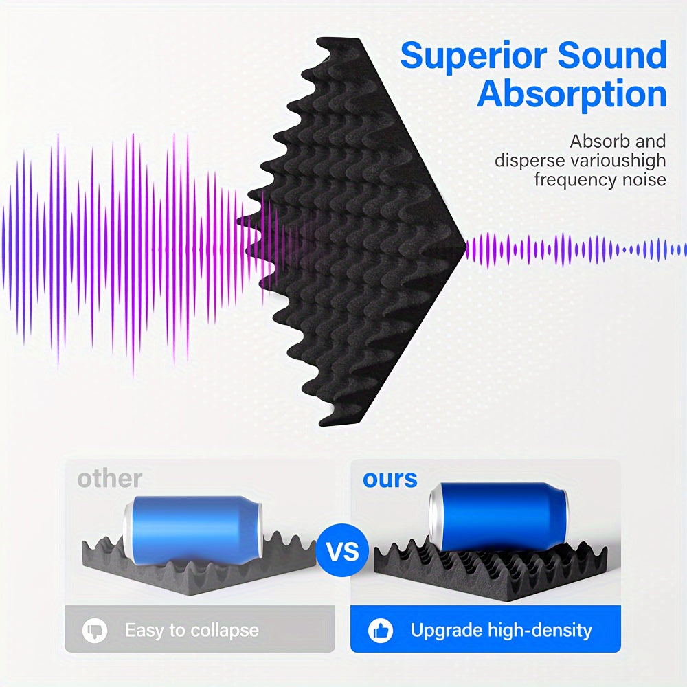 12-Pack Acoustic Foam Panels for Soundproofing - TJR3Y4K