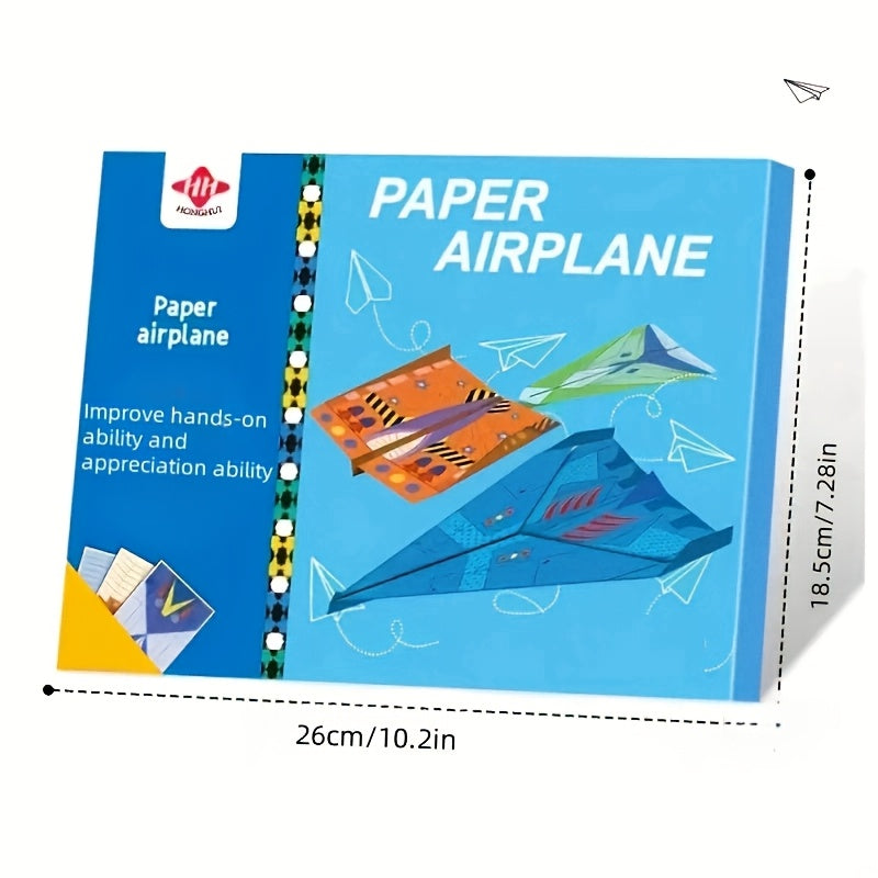 32 Sheets Creative Paper Airplane Craft Kit with Guidebook TJR5L7H