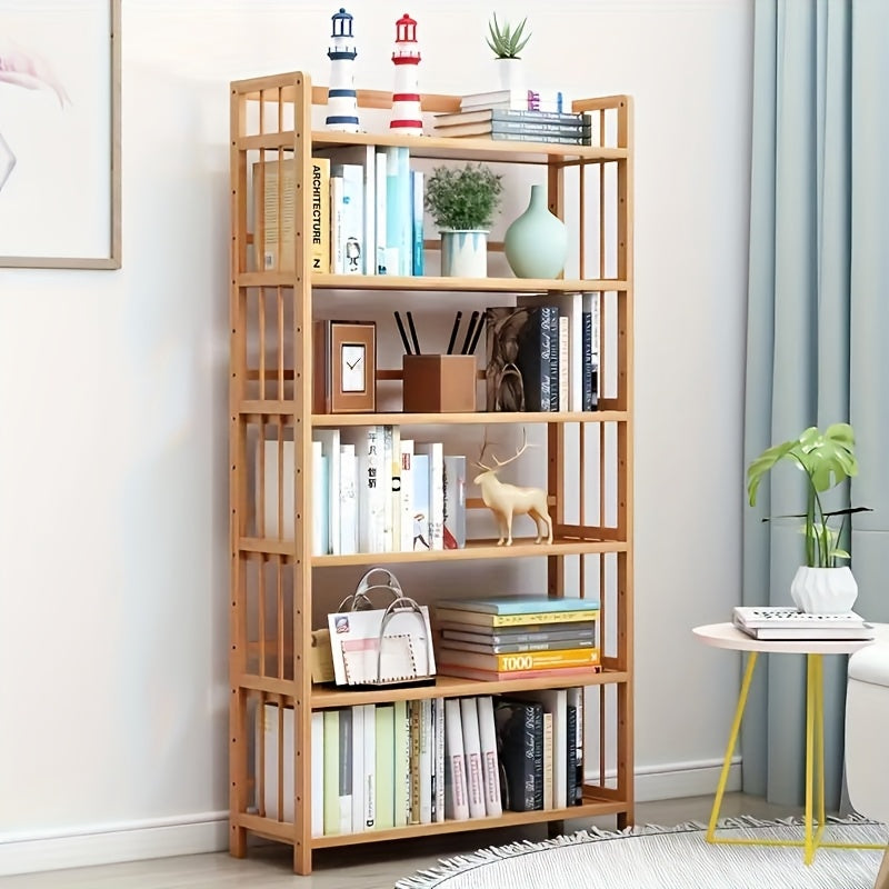 5-Tier Bamboo Bookshelf Storage Rack - XYV9