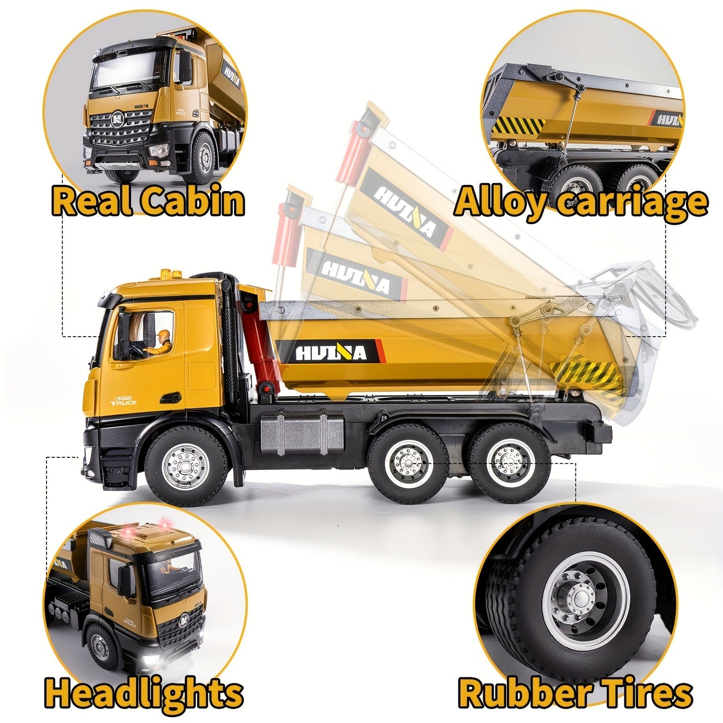1:14 Scale Alloy Remote Control Construction Truck TJR8M5D