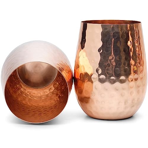 Kitchen Science Pure Copper Pitcher (70 oz. /2000 ml) with Copper Tumblers | Large Copper Water Pitcher for Drinking Water | Copper Vase | Copper Jug | Water Jug Set