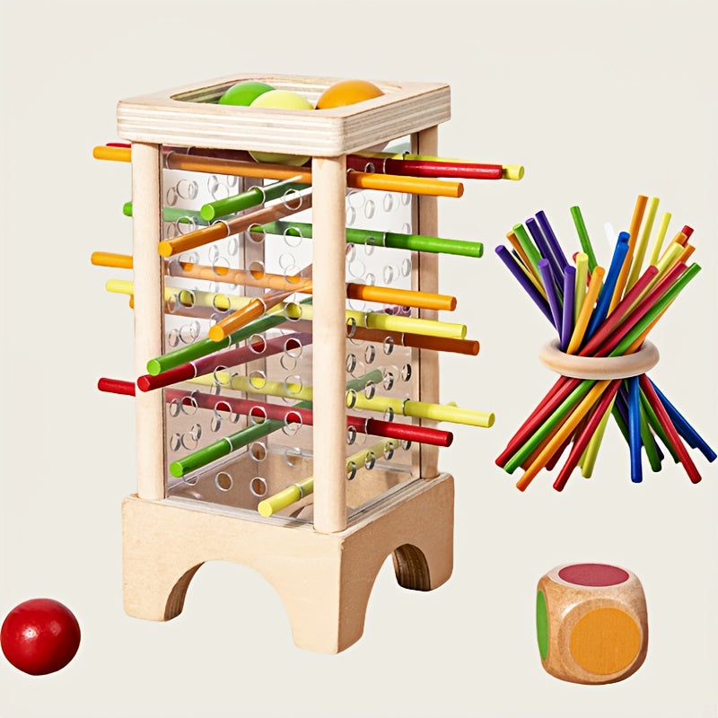Wooden Stacking Game for Kids, Interactive Puzzle TJR2X9G