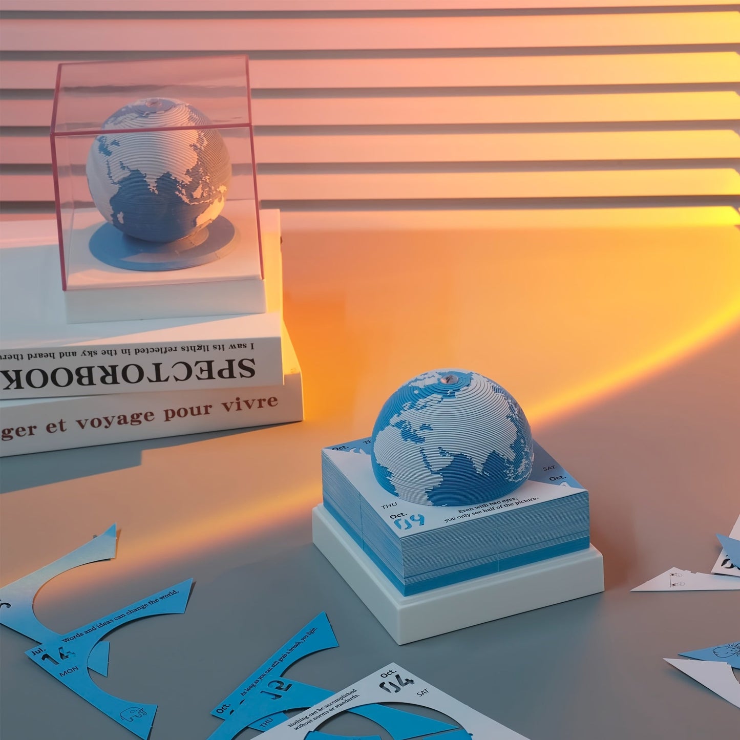 2025 PaperWhale 3D Earth Desk Calendar for Office & Gifts TJR8K2F