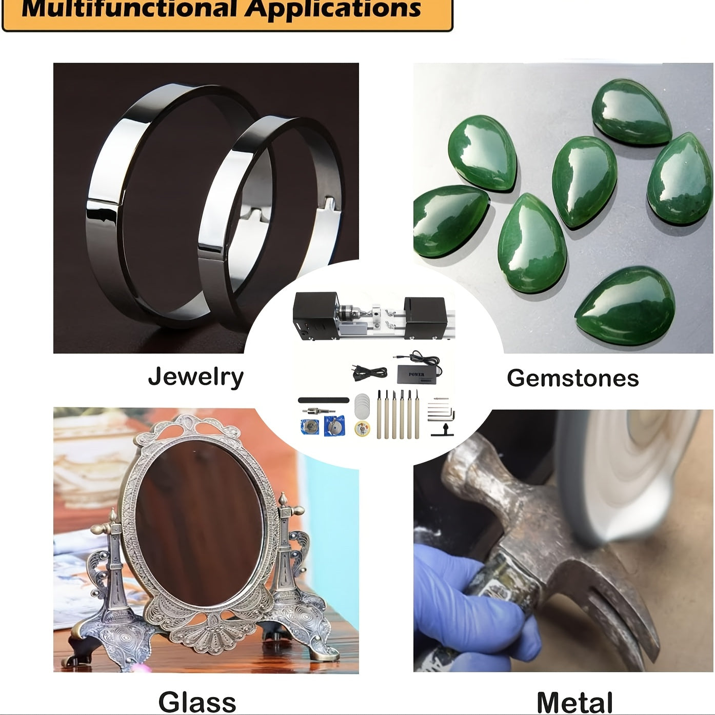 DIY Mini Wood Lathe Machine, 96W CNC Rotary Tool TJR7M3D