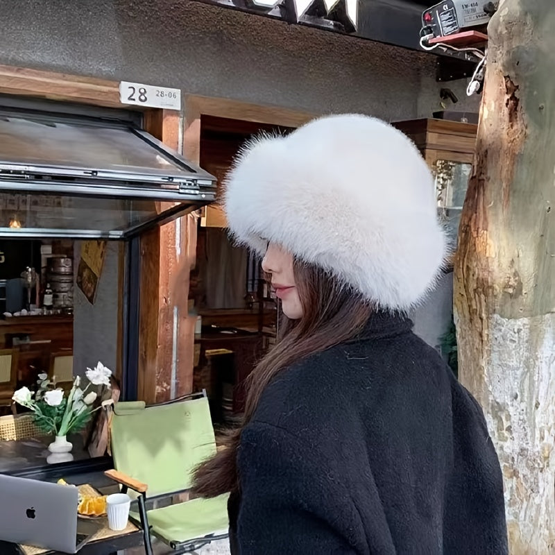 Women's Luxurious Faux Fur Bucket Hat - DJ20