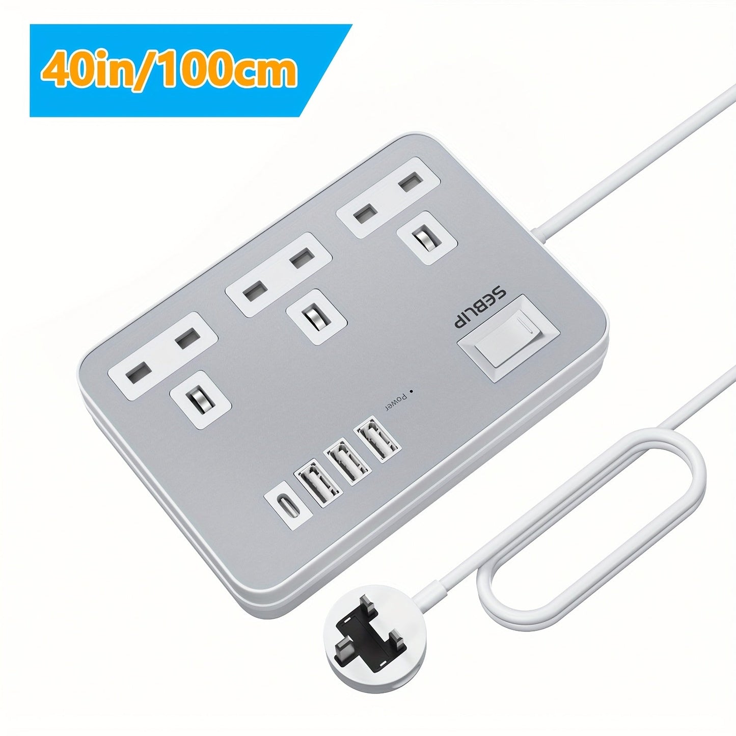 7in1 Flat Plug Power Strip- HMT17PP