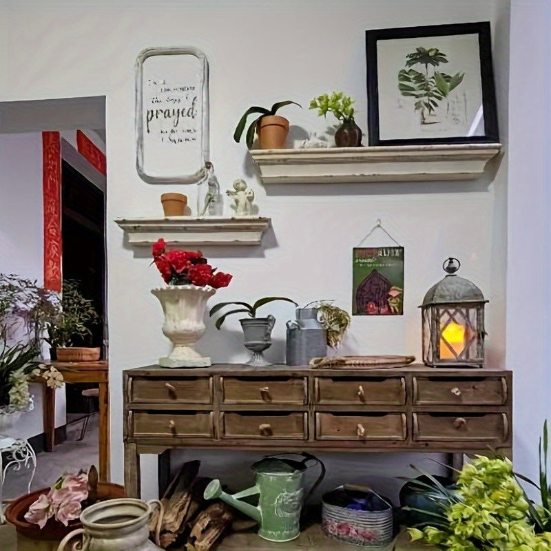 French Country Style Wooden Wall Shelf - FI30