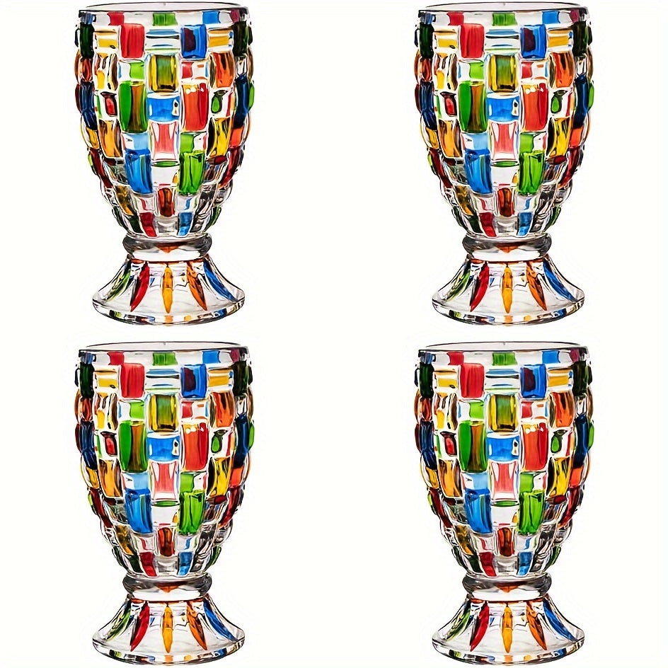 Colorful HandPainted Glass Cups Set of 24-D419