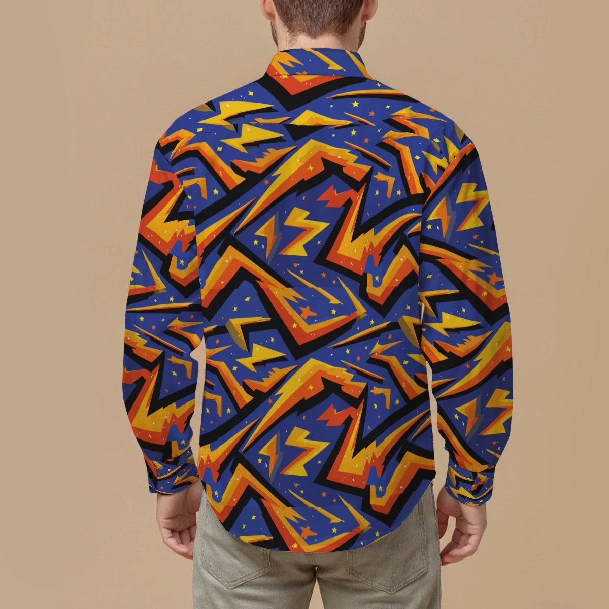 Geometric Glitch Art Button-Down for 90s Arcade Maximalists — AOP Glitchcore Short Sleeve Shirt, Bold Pixel Streetwear Statement