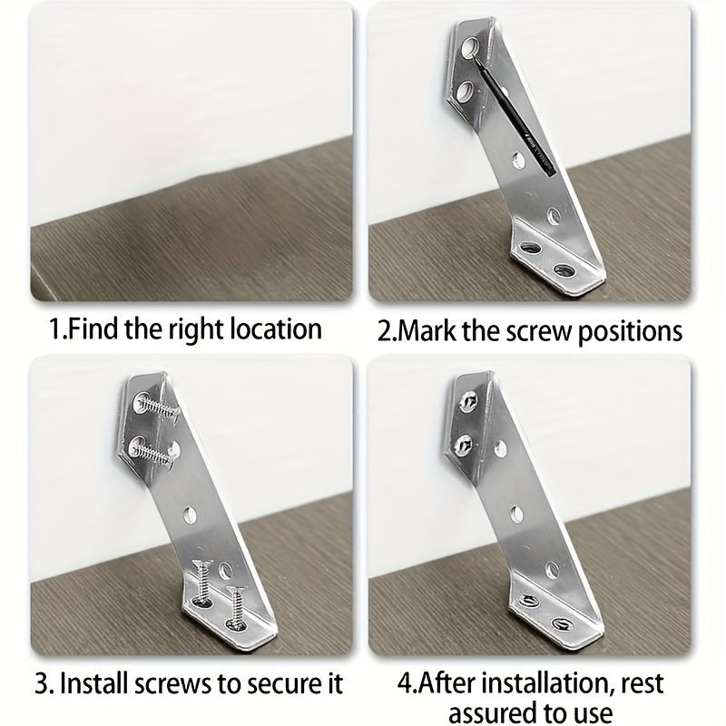 25pcs Stainless Steel Corner Braces, 90° Support TJR4D7M