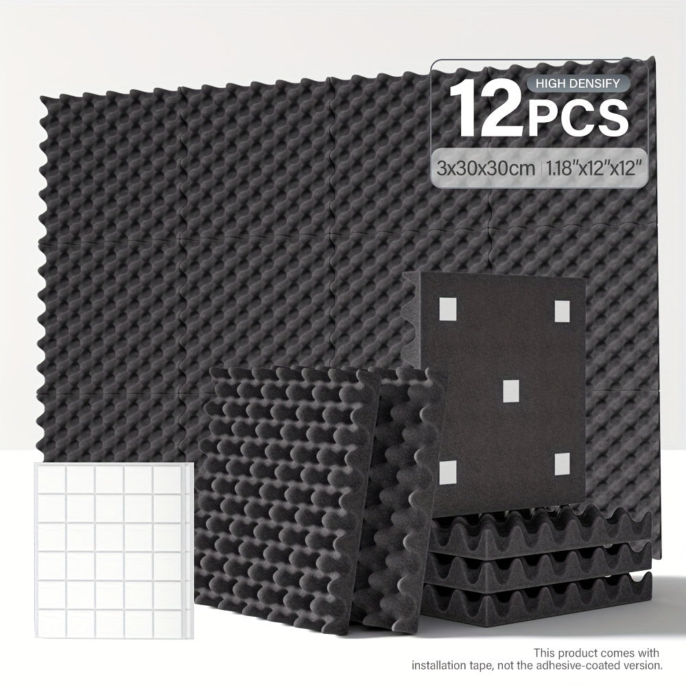 12-Pack Acoustic Foam Panels for Soundproofing - TJR3Y4K