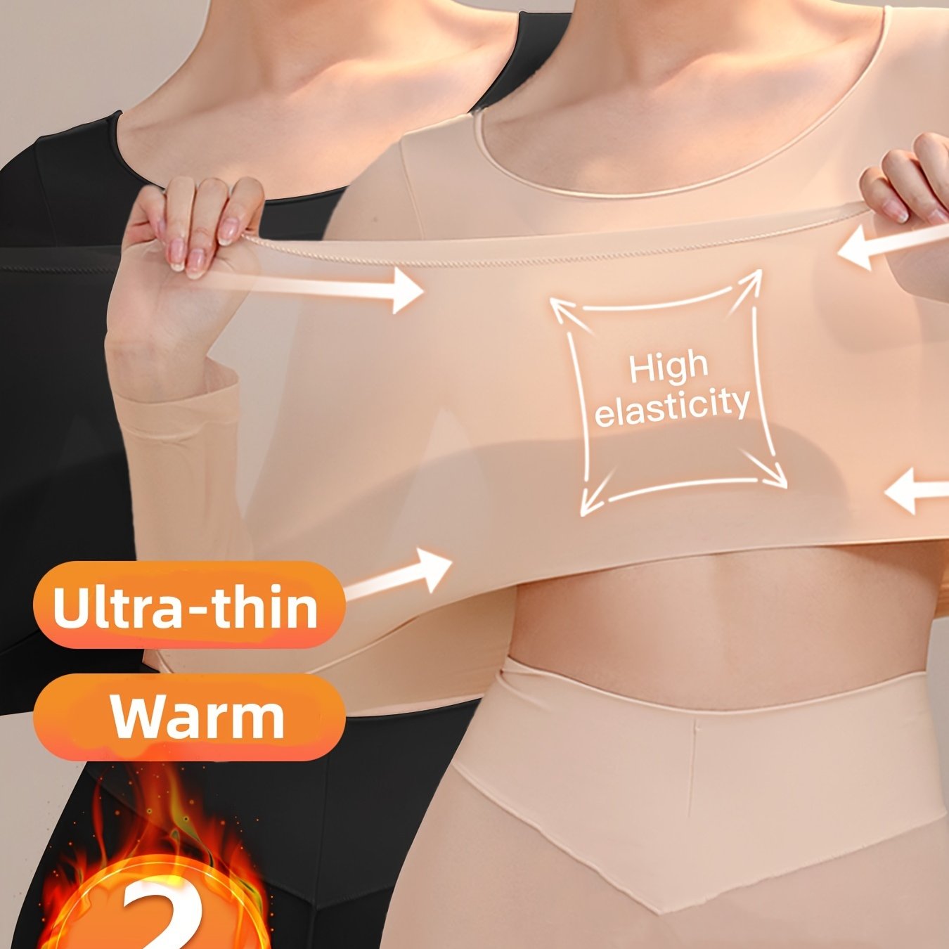 2-Pack Ultra-Thin Thermal Base Layer Tops TJR5M8P
