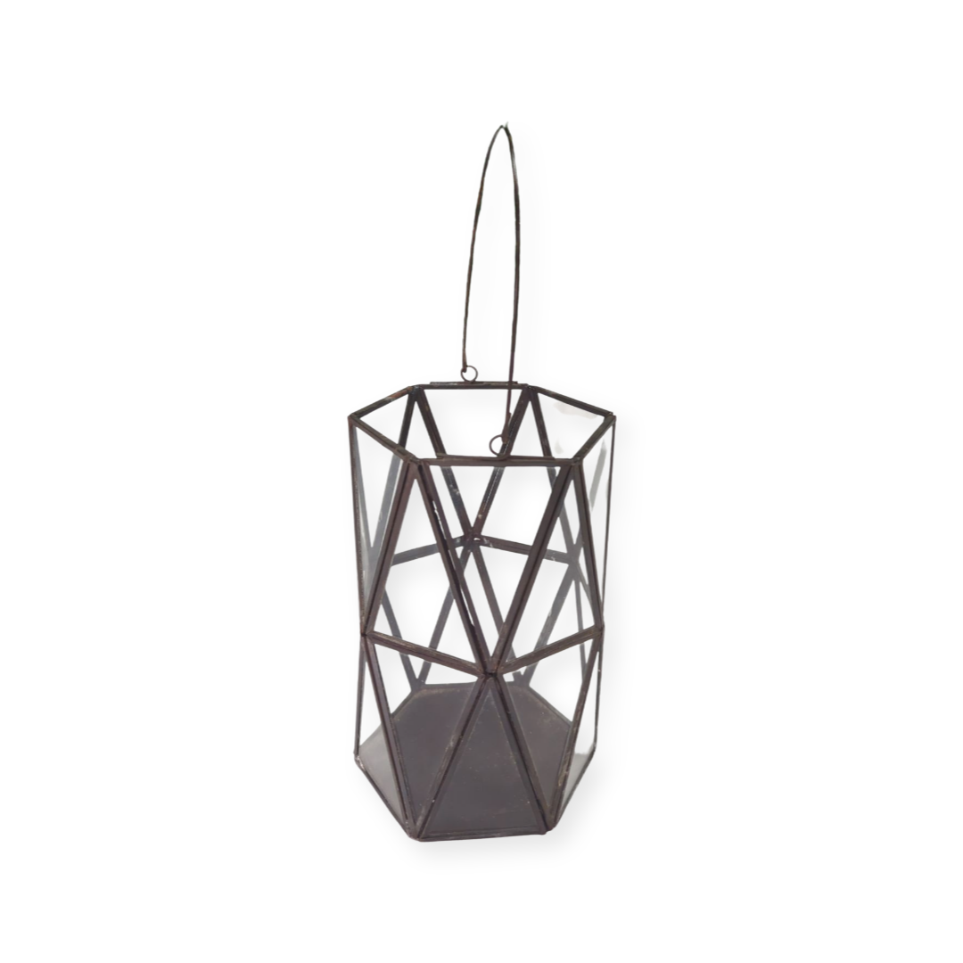 Black Geo Diamond Lantern