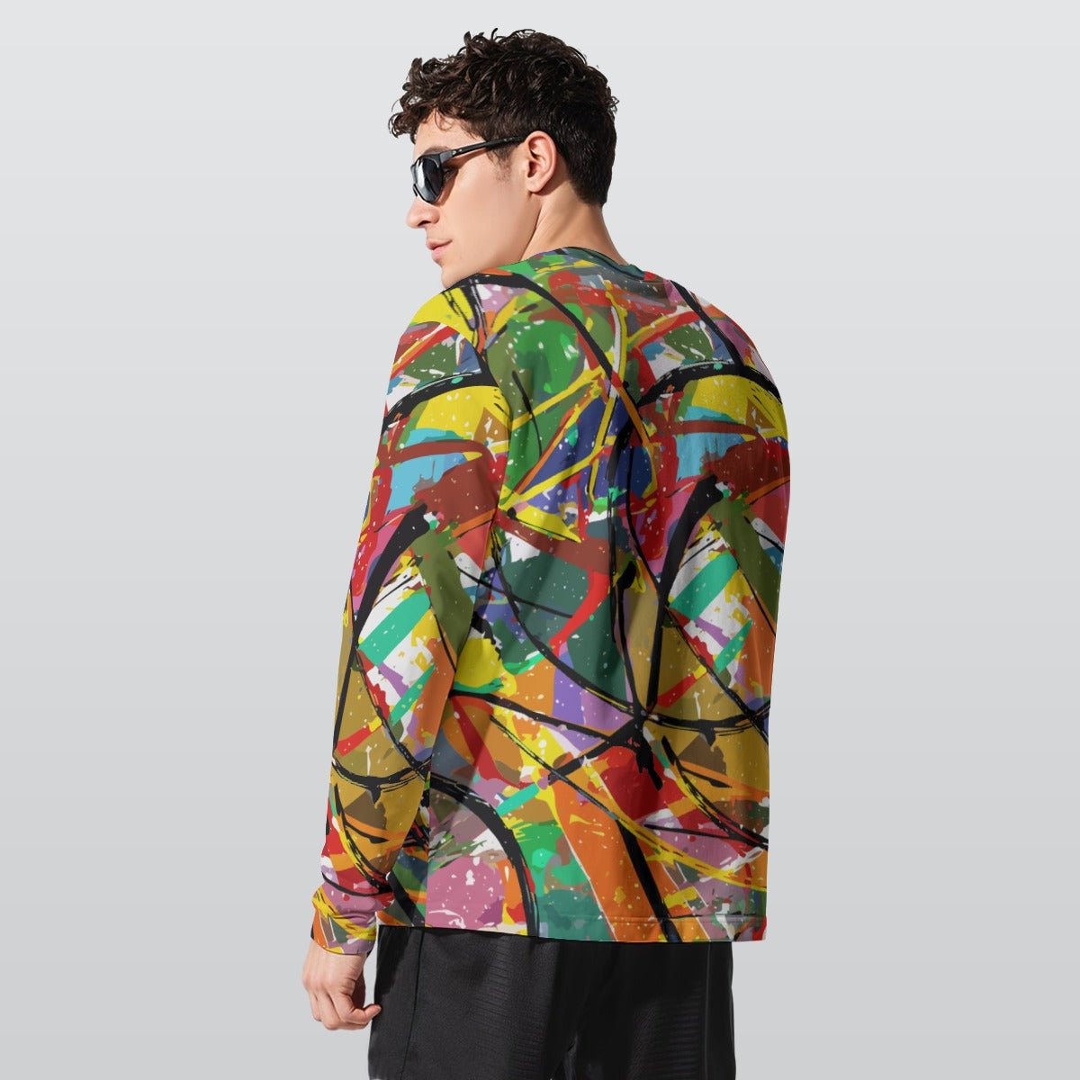 Boundless Bleeds AOP Paint Splatter Long Sleeve Tee | Full-Body Expressionist Print Cotton Crew (190gsm, XS–5XL)