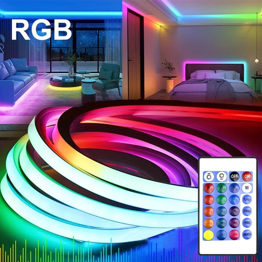 5m RGB LED Neon Light Strip with USB  Remote-EUAD