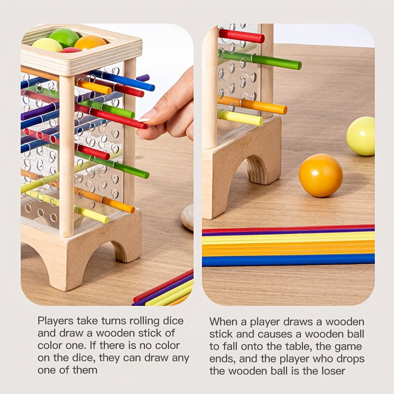 Wooden Stacking Game for Kids, Interactive Puzzle TJR2X9G