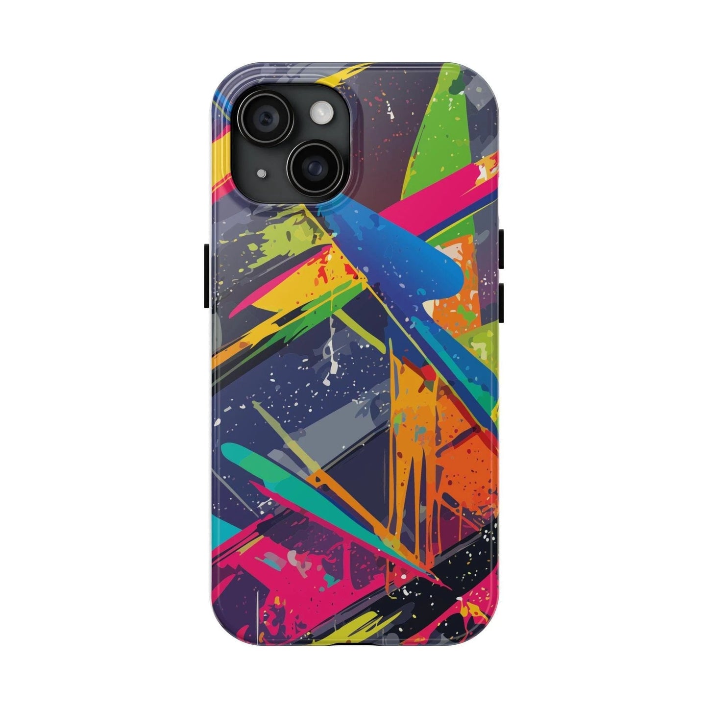 Vibrant Vector Splash Phone Case - Shockproof Lexan Armor for Bold Maximalist Tech Style