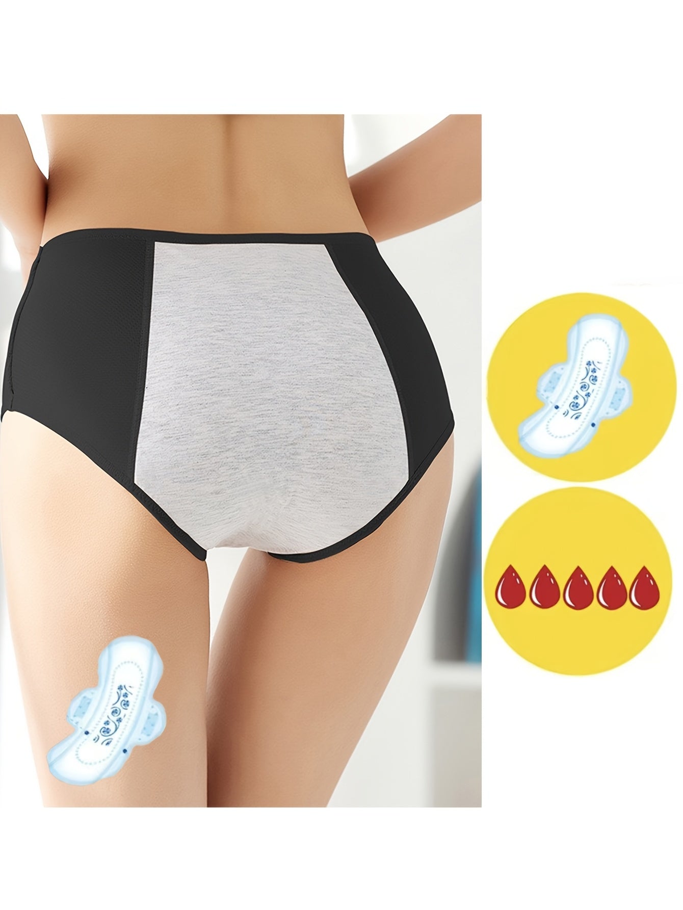 4pcs Women's High Waist Leakproof Period Panties TJR5K9G