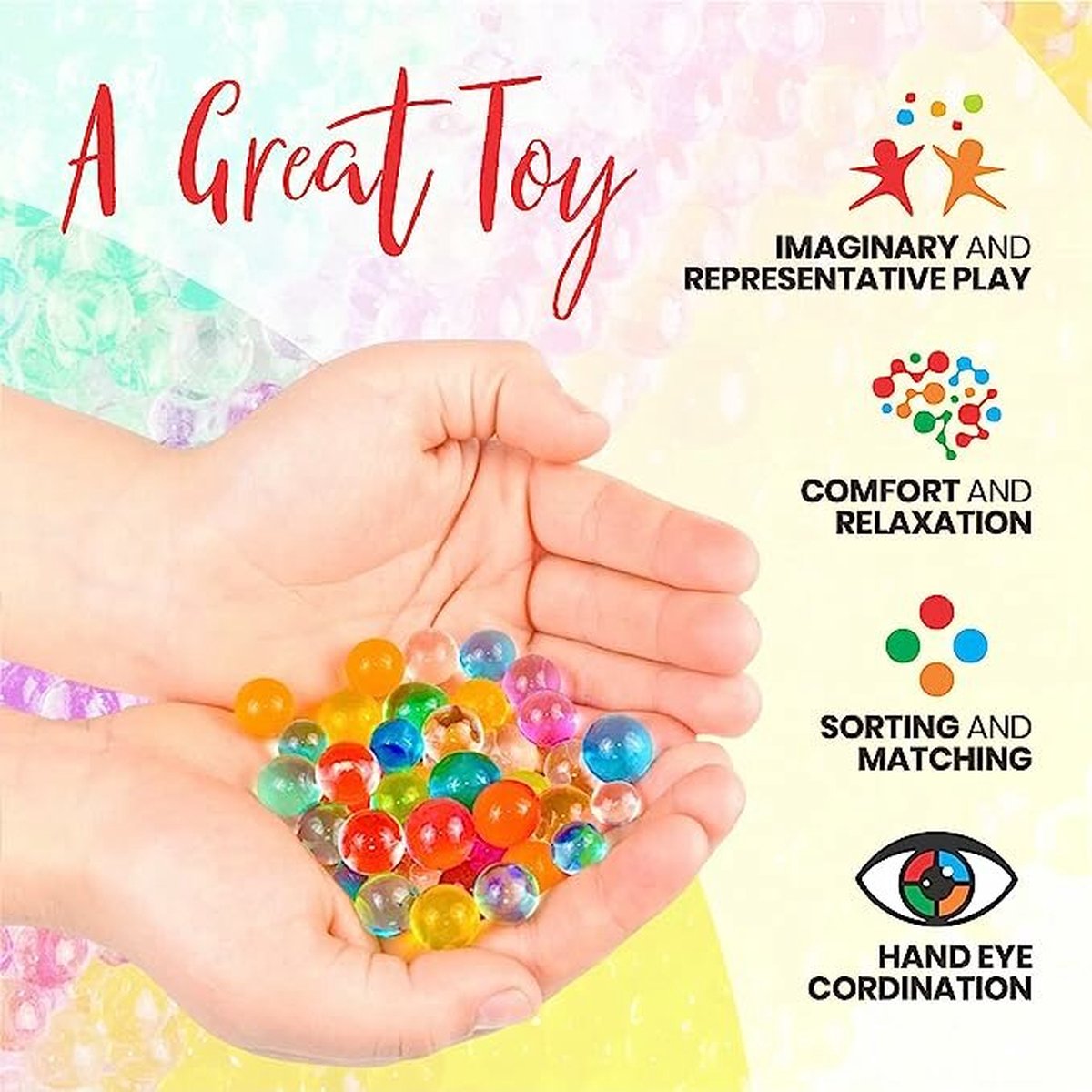 Multi Color Balletjes - 10.000 stuks - 7-8mm - Blauw - Waterabsorberende balletjes - Waterballetjes - Gelballetjes Transparant - Waterparels - Waterbeads